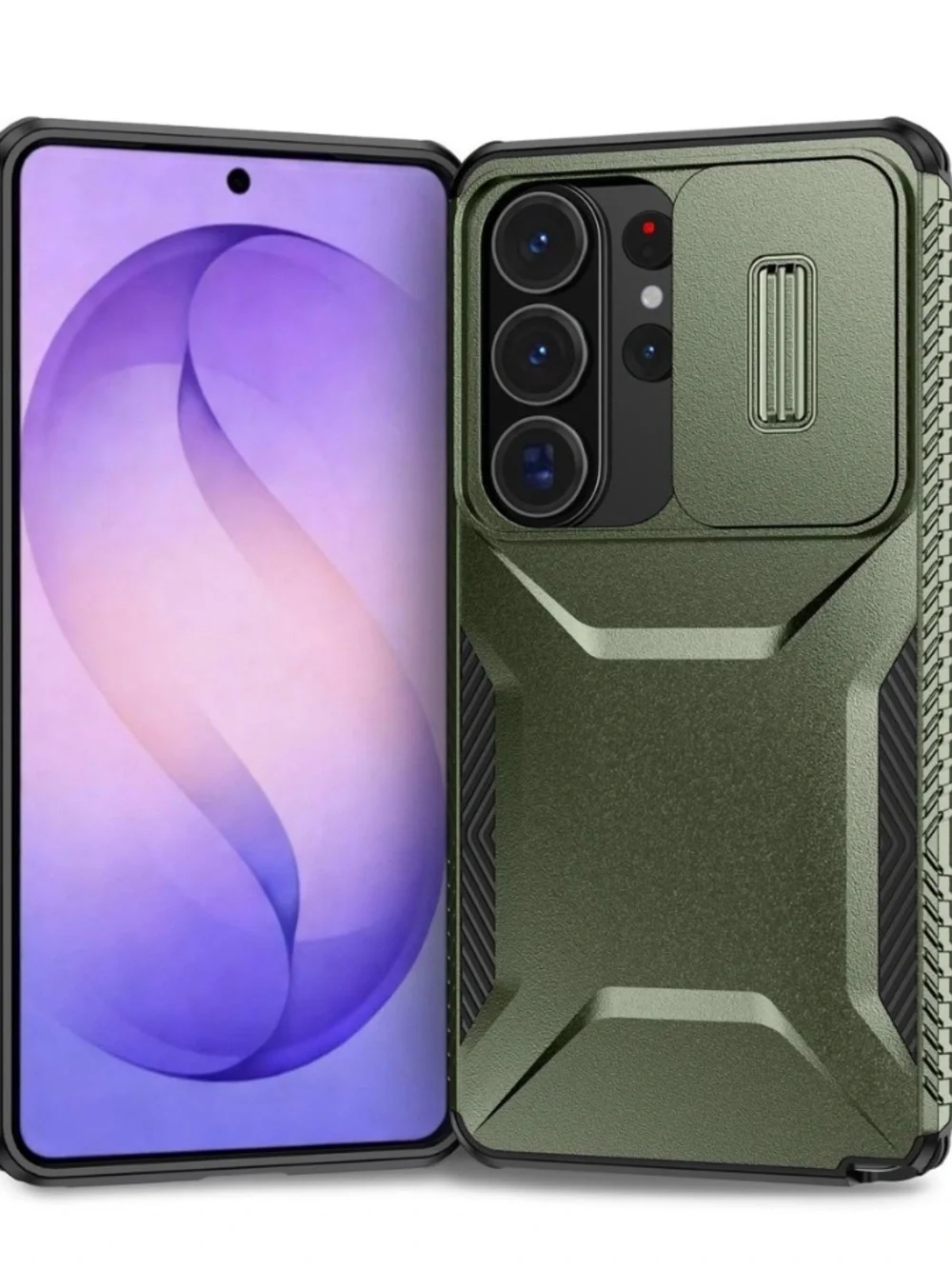 Samsung Galaxy S26 Rugged Green Phone Case with Kickstand - Not For S26 Ultra